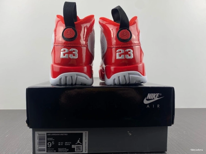 Cheap TBK White Jordan 9 Air Retro Red Gym 302370-160 0630